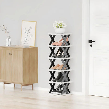6 Tier Bookshelf Shoe Rack Space Saving DIY Free Standing Shoes Storage Organizer