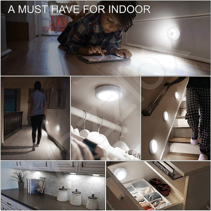 VazzLox Motion Sensor Light for Home (Pack of 2) with USB Charging Wireless Self Adhesive LED Body Induction Lamp Sensor Light for Wardrobe Lights with Sensor Night Light for Cupboard Stairs (White)