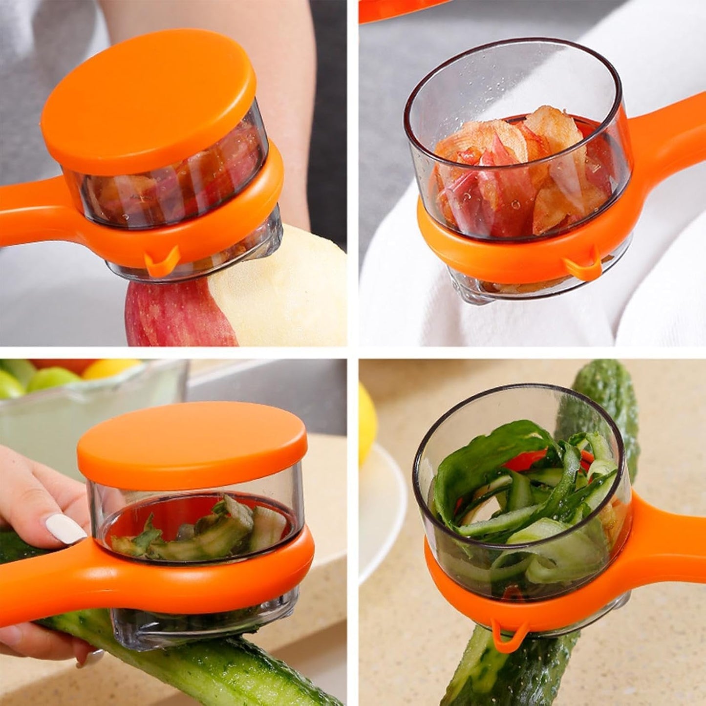 Multifunctional Vegetable Peeler with Container – Double-Sided Stainless Steel Peeler for Fruits & Vegetables | Kitchen Gadget for Potatoes, Carrots & More