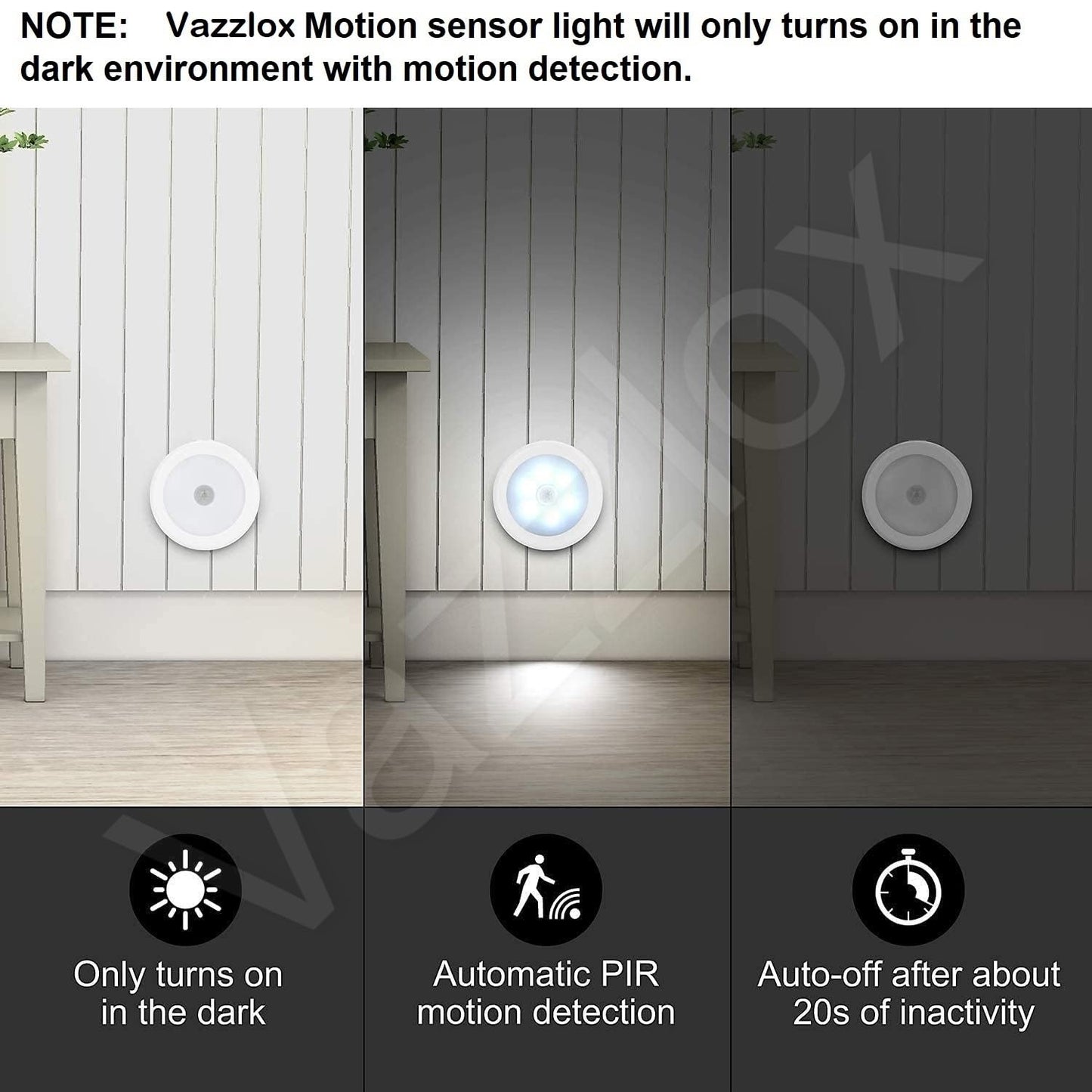 VazzLox Motion Sensor Light for Home (Pack of 2) with USB Charging Wireless Self Adhesive LED Body Induction Lamp Sensor Light for Wardrobe Lights with Sensor Night Light for Cupboard Stairs (White)