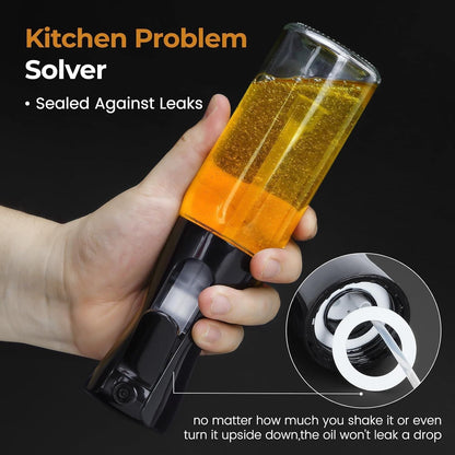 Oil Sprayer Bottle for Cooking, Durable and Food Grade Glass Oil Spray Bottle for Kitchen, Leak-Proof and Refillable Oil Sprayer for Air Fryer, Salad Dressing, Roasting and Frying 220 ML