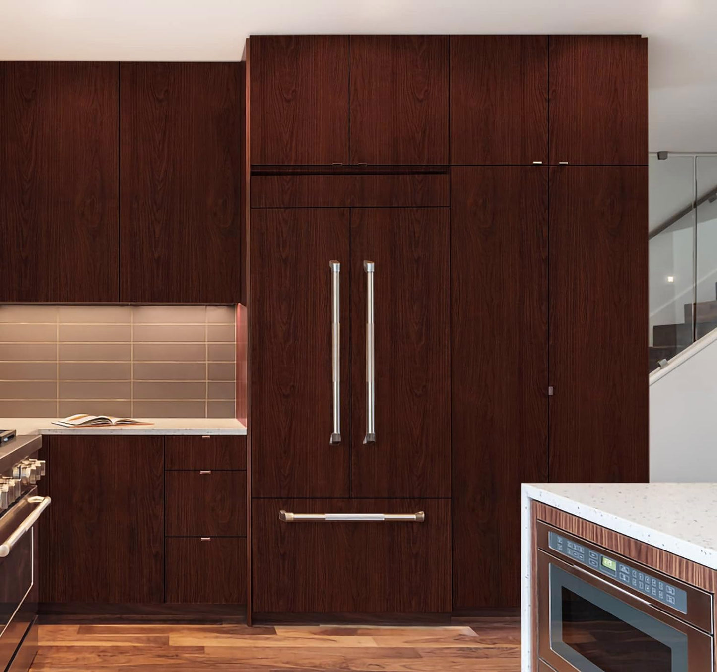 Self-Adhesive Brown Wood Vinyl Wallpaper for Furniture, Doors & Wardrobes - Waterproof, Dustproof, Oilproof PVC Stickers (Brown Wood Wallpaper)