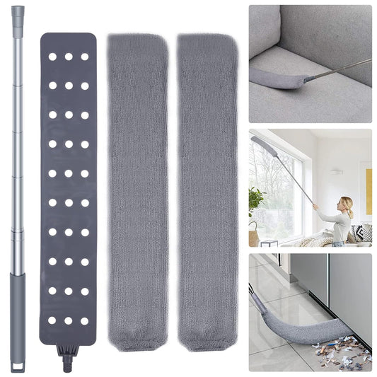 Retractable Gap Dust Cleaner Dusting Tools Microfiber Duster Gap Dust Brush Telescoping Long Handle 60inches Washable and Retractable Duster Brush for Cleaning Under Appliances Furniture Couch Fridge