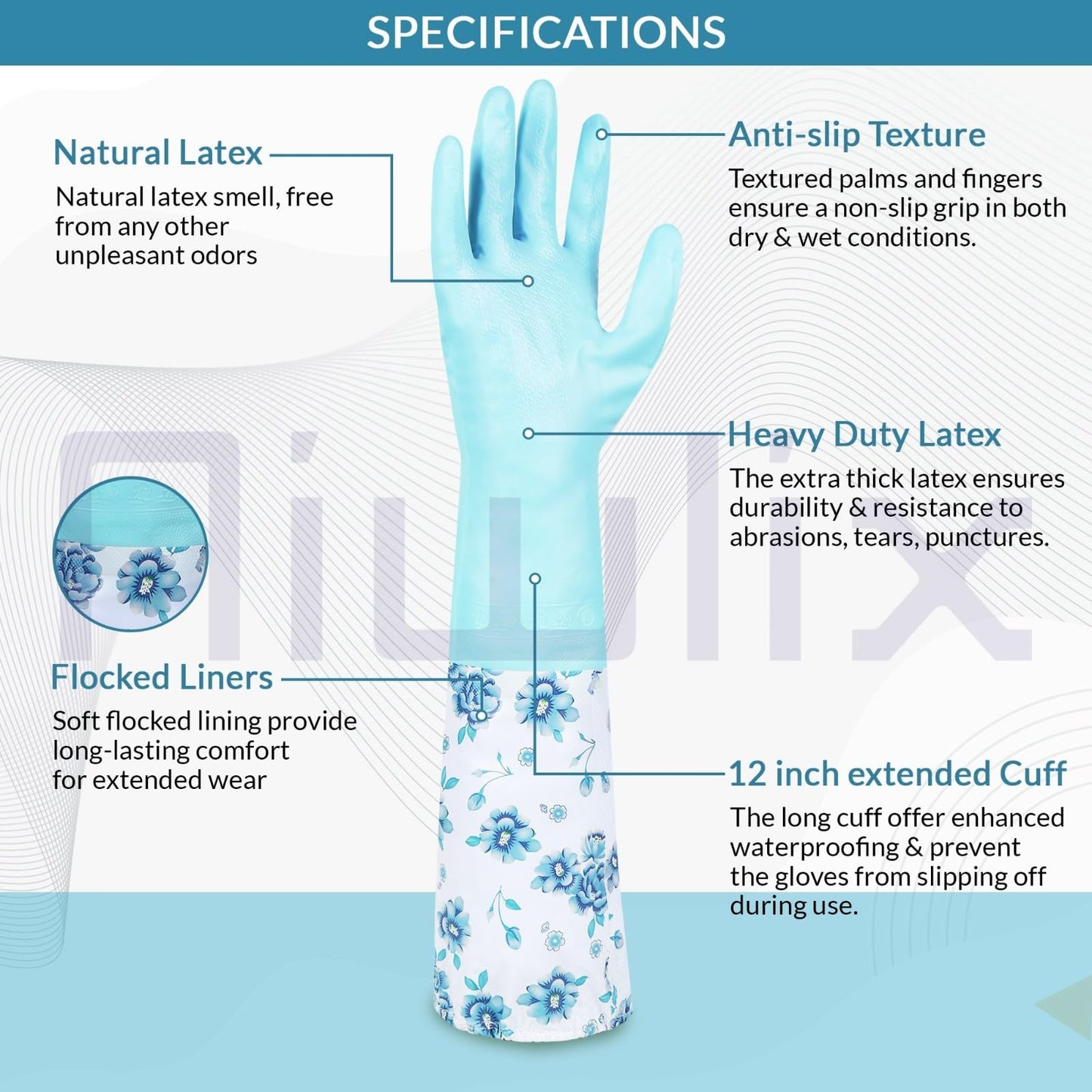 Niwlix Hand Gloves For Kitchen Dishwashing, Gardening, Cleaning Non-Slippery & Durable Long Elbow Length (Pink)