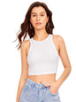 Istyle Can Women's & Girls' Solid Crew Neck Ribbed/Knitted Sleeveless Stretchable Slim Fit Crop Tank Top