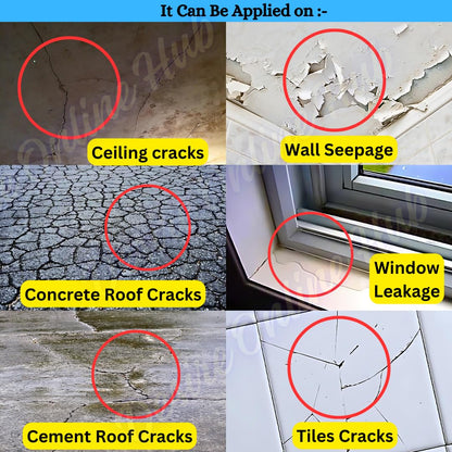 5 years Shelf Life | Acrylic Transparent Waterproof Glue for Roof Crack & Leakage Repair | Crack seal Glue 300g with Brush | Waterproofing Solution for leakage in rain | Non-toxic Environment friendly Pack of 2