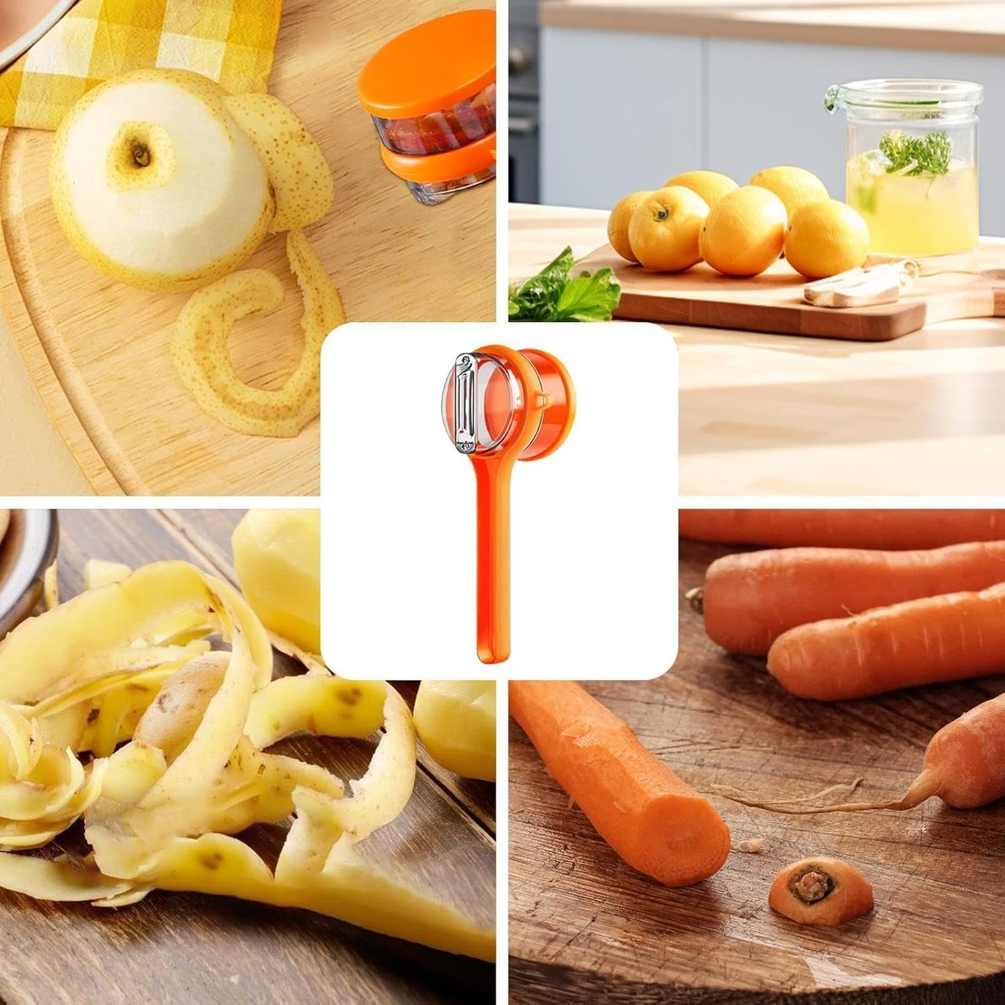 Multifunctional Vegetable Peeler with Container – Double-Sided Stainless Steel Peeler for Fruits & Vegetables | Kitchen Gadget for Potatoes, Carrots & More