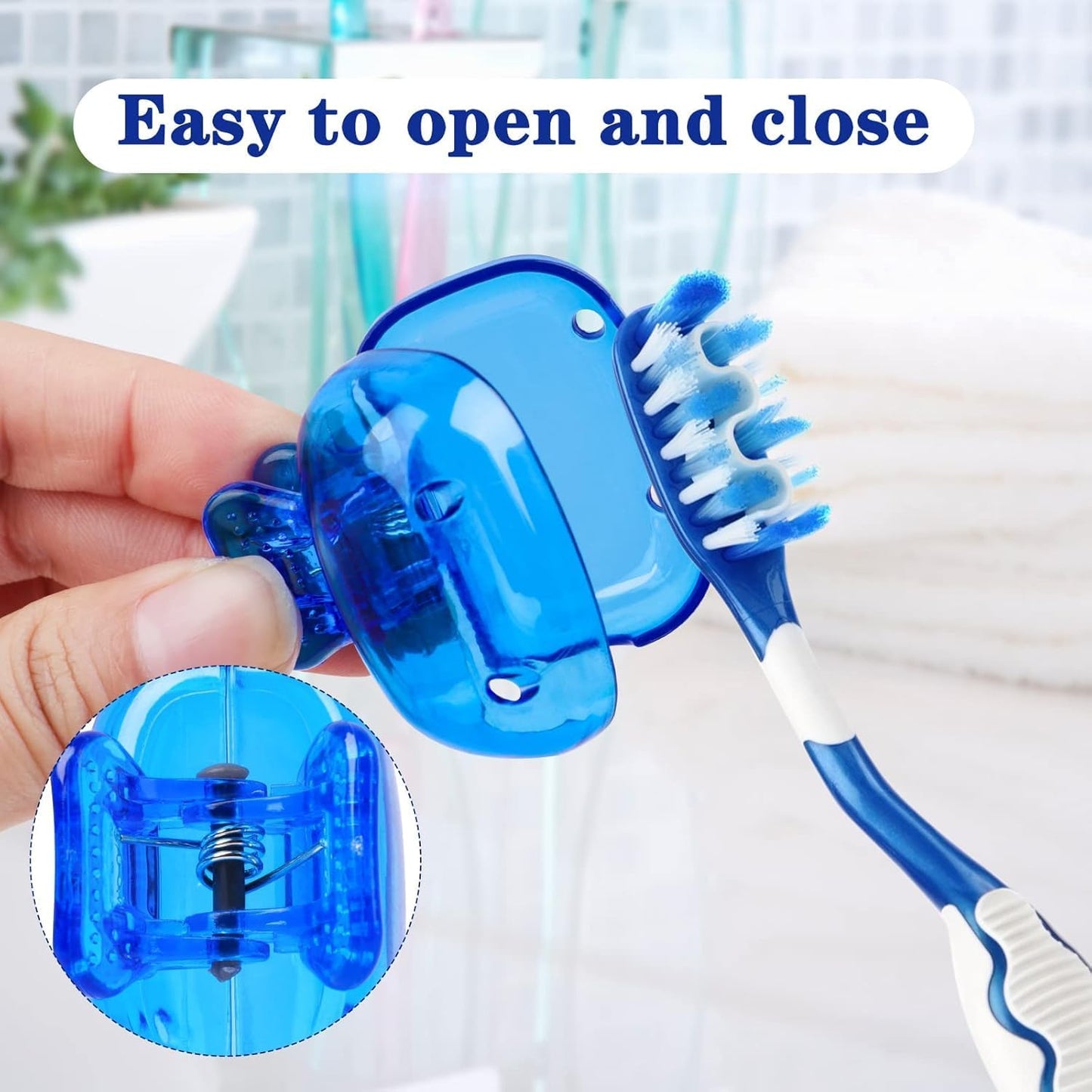 Toothbrush Head Cover 4 Pcs Set Portable Toothbrush Head Protector Protective Portable Plastic Clip's Toothbrush Cover for Household Travel Camping Bathroom Office Oral Care (Multicolour)