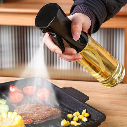 Oil Sprayer Bottle for Cooking, Durable and Food Grade Glass Oil Spray Bottle for Kitchen, Leak-Proof and Refillable Oil Sprayer for Air Fryer, Salad Dressing, Roasting and Frying 220 ML