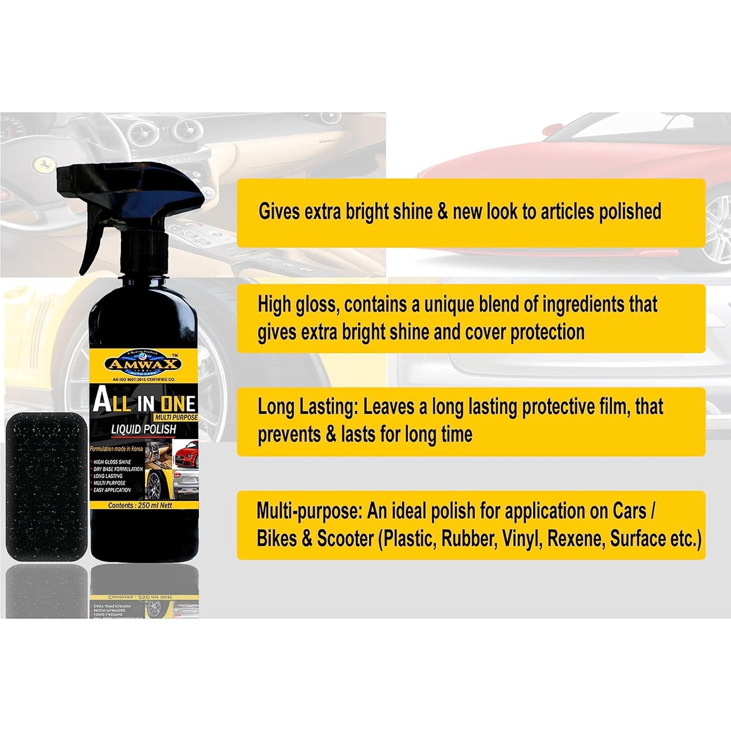 All In One Multipurpose Car and Bike Polish - Ultimate Shine and Protection (250ml)