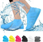SHAKTISM Waterproof Silicone Shoe Covers, Size Large, Reusable Rain Boots for Outdoor Activities, Lightweight, Foldable, Easy to Clean - 1 Pair (Random Colour) Multi
