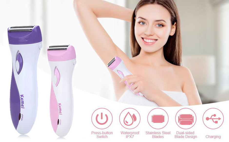GlamTru™ 5-in-1 Wet & Dry Rechargeable Epilator for Women | Cordless Hair Removal Shaver & Precision Trimmer